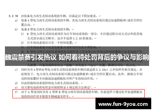 魏震禁赛引发热议 如何看待处罚背后的争议与影响